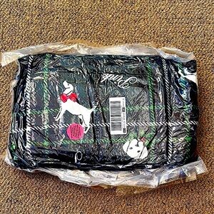 PINK Victoria’s Secret Blue Plaid Logo Dog Holiday Fleece Blanket NWT Sealed